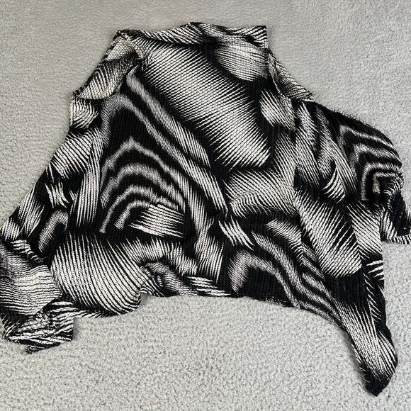 Chico's Travelers Cardigan Sweater Womens 0 White Black Small Open Front Coastal - Picture 4 of 8